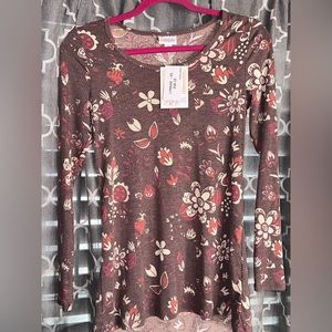 Ladies LulaRoe Longsleeve Top Brown flower top XS